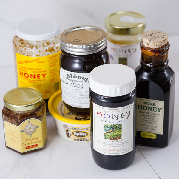 my honey collection - several jars of honey