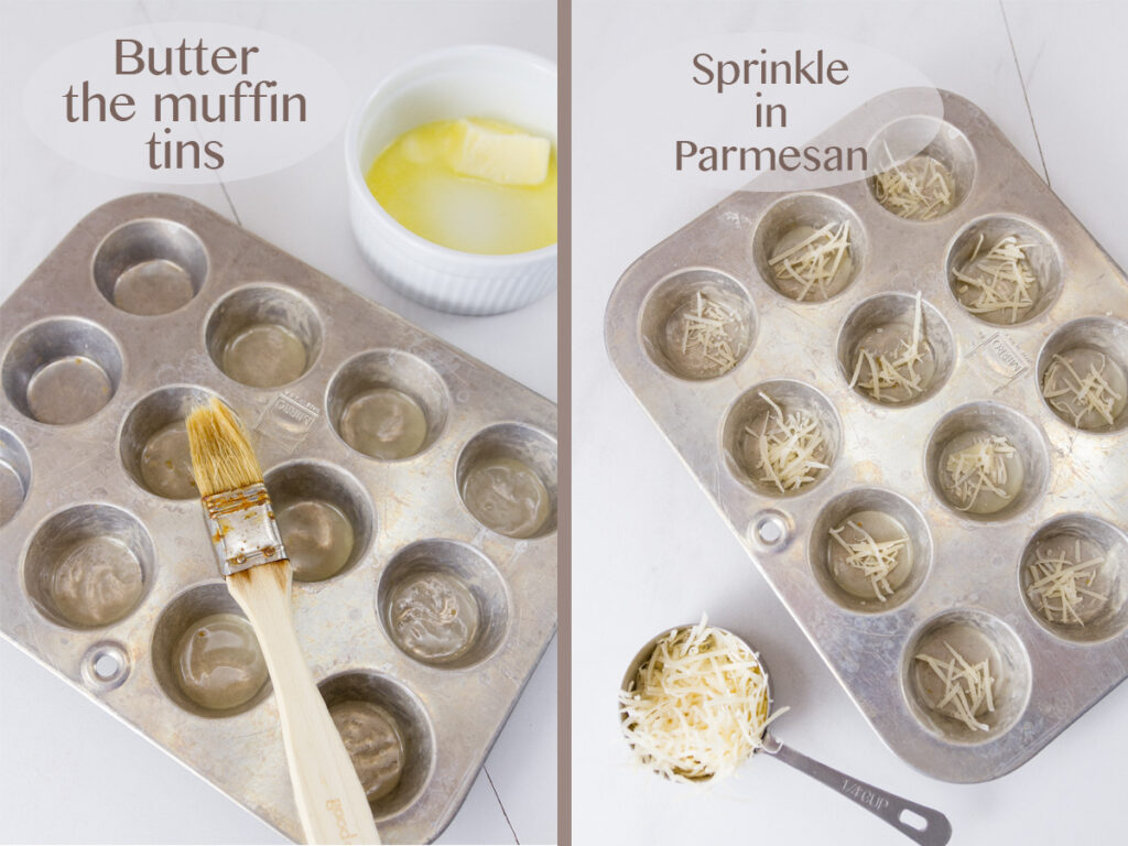 process shots for how to make mac & cheese appetizers