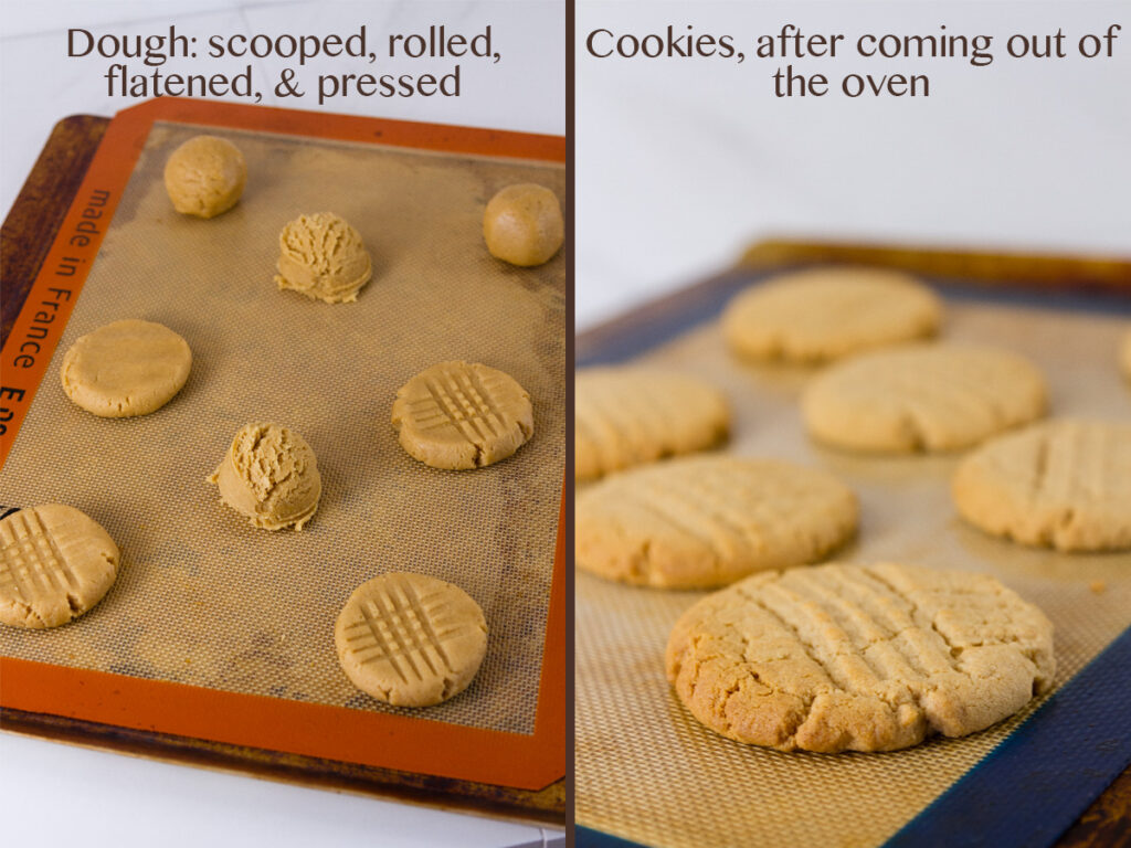 two images for process shots on how to make the dough balls and bake