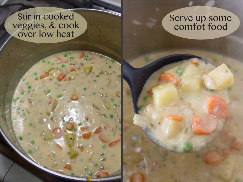how to make pot pie soup.