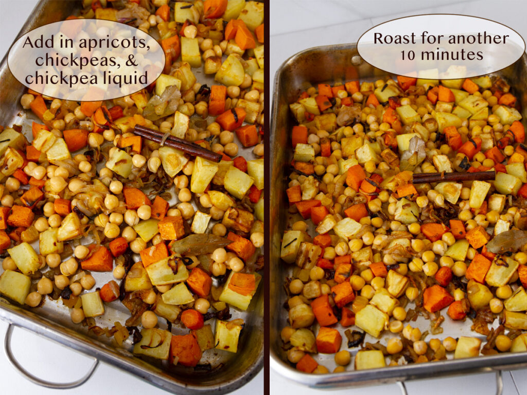 roasting the veggies for this grain bowl.