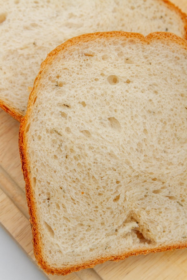 close up on homemade sliced bread.