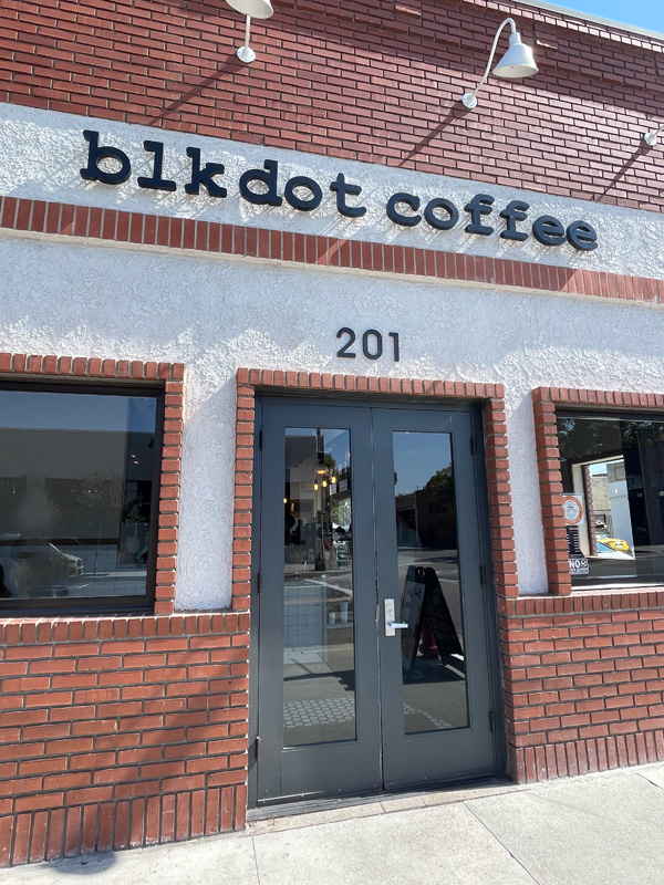 the front door of blk dot in Orange.