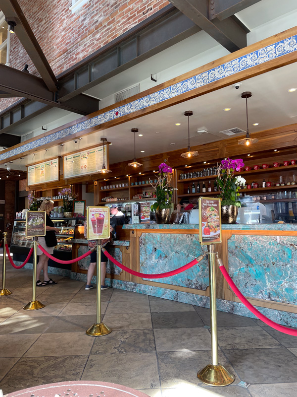 The inside of Urth Caffe in Orange, CA.