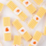 square crop looking down on several bandage cookies.
