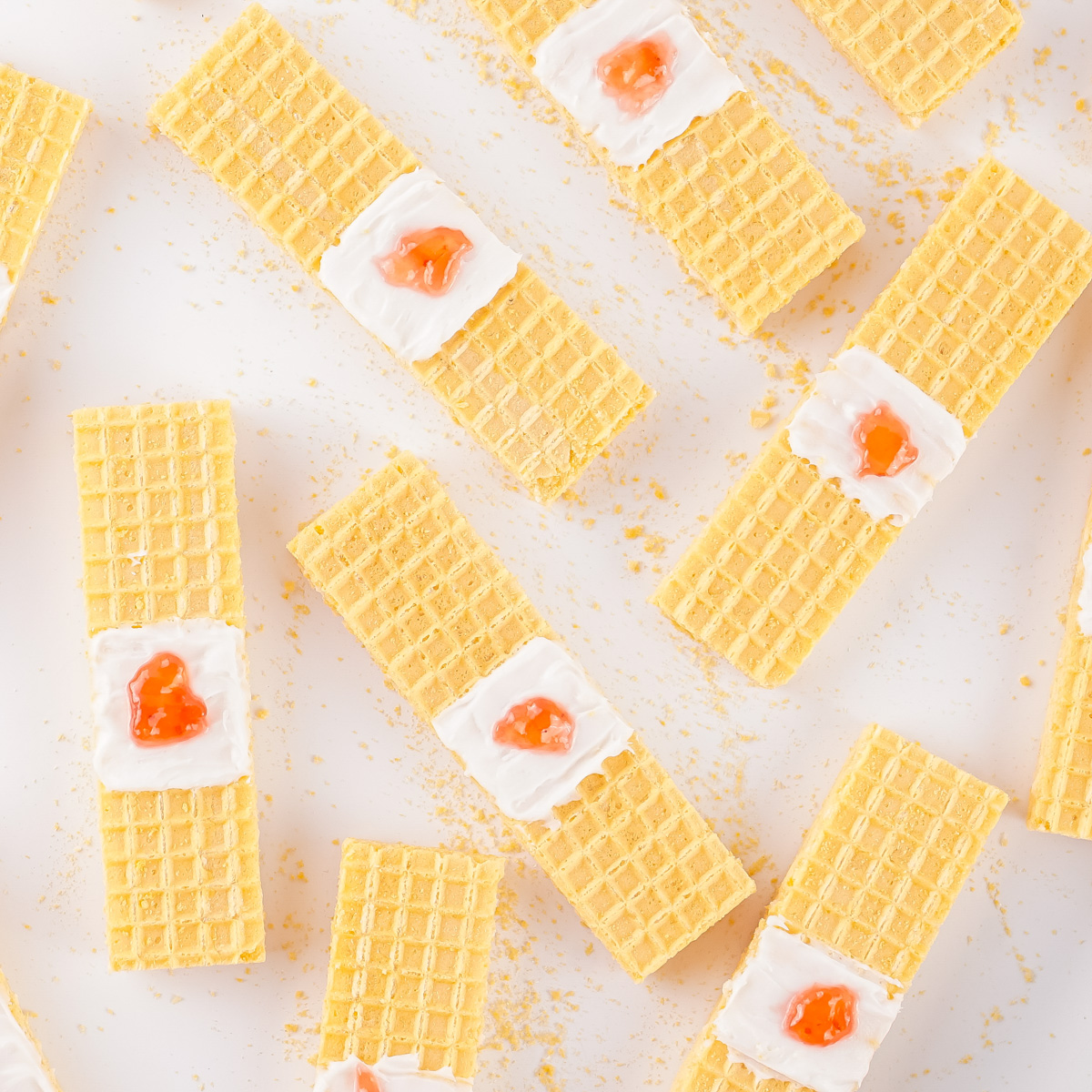 square crop looking down on several bandage cookies.