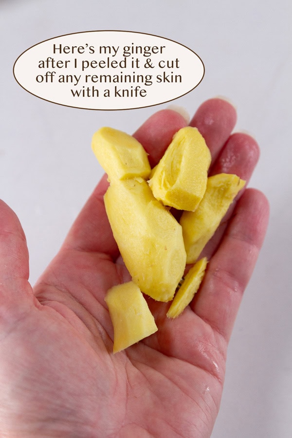 peeled ginger in my hand.