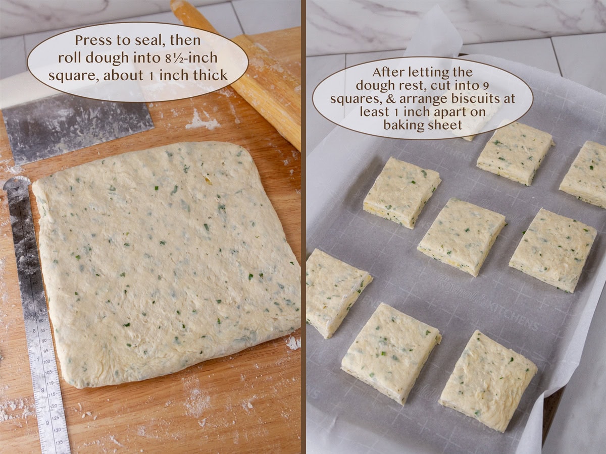 final shaping and cutting of the biscuits.