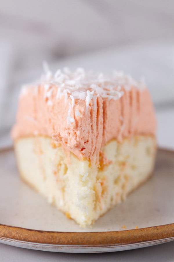 a slice of cake from the pointy end.