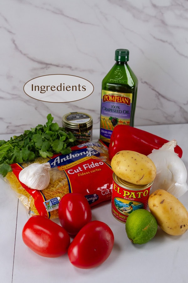 fideo soup ingredients.