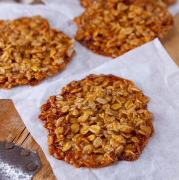 square crop of 3 cookies on a serving platter.