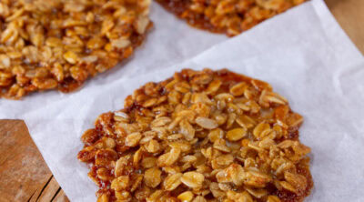 square crop of 3 cookies on a serving platter.