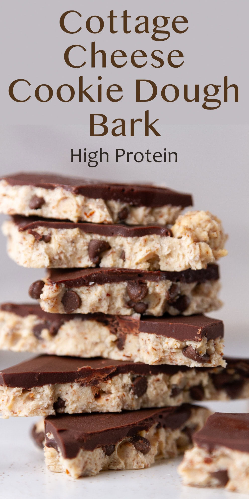 a stack of dessert bark with chocolate chips.