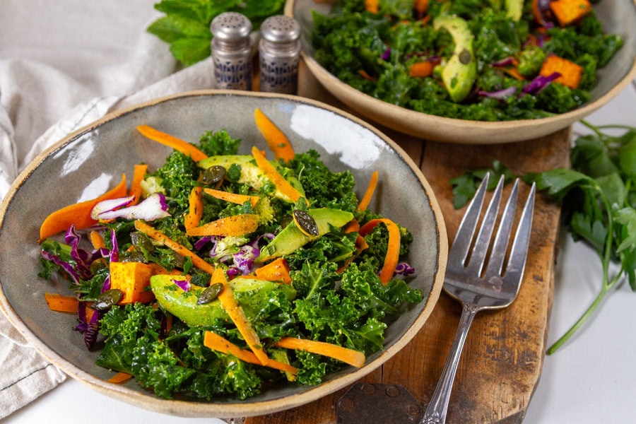 Fresh garden kale salad.