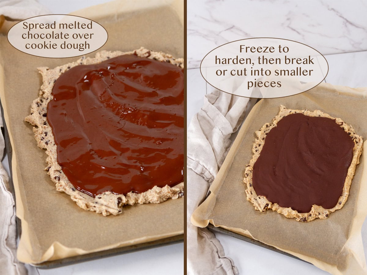 top with chocolate and freeze.