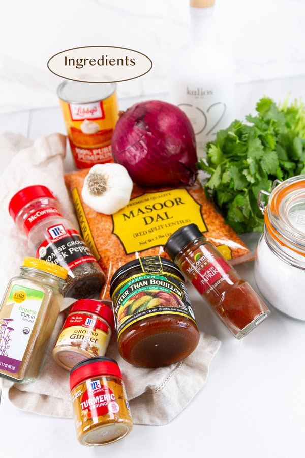 ingredients on a table.