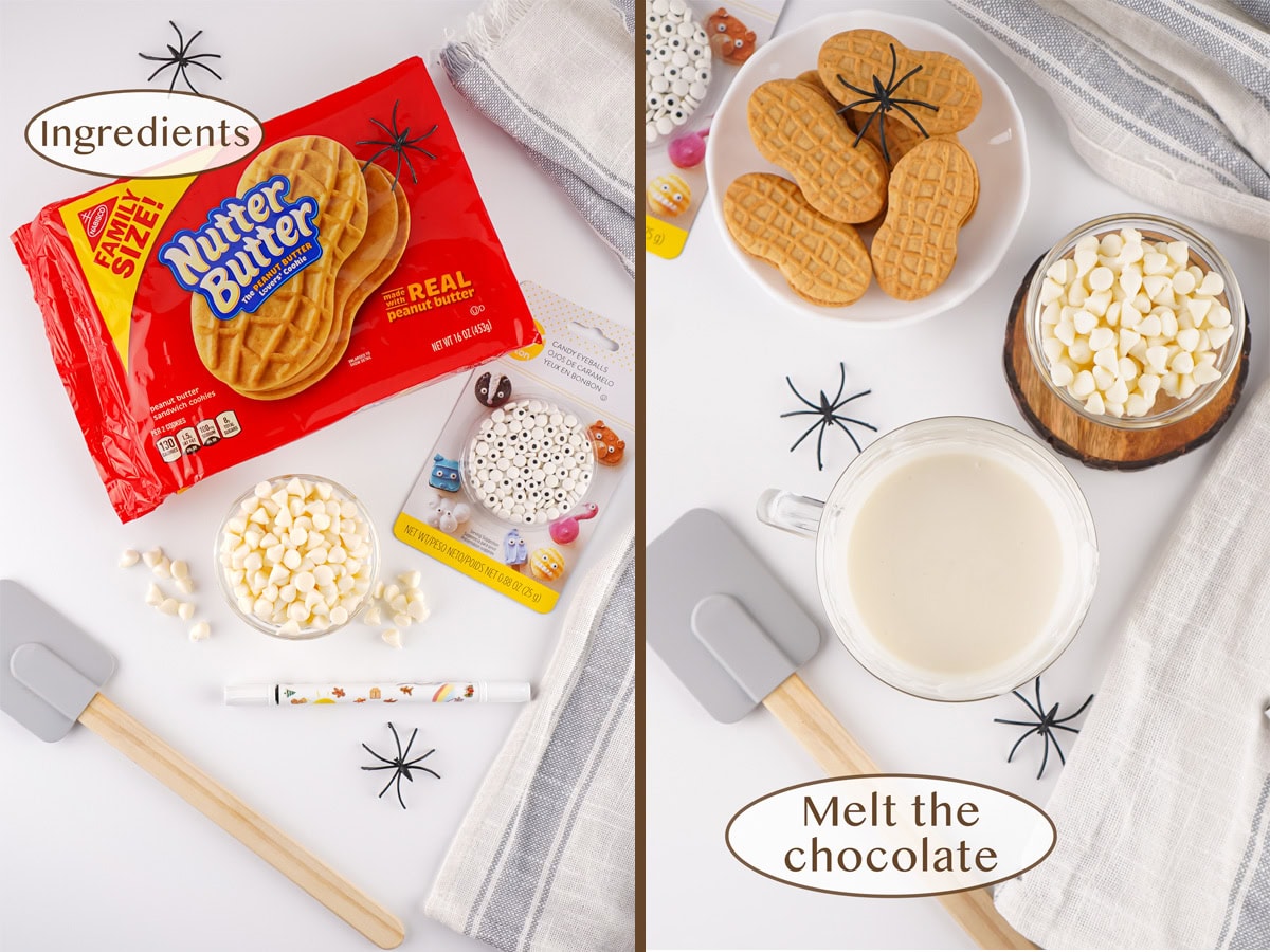 ingredients for Halloween ghost cookies.