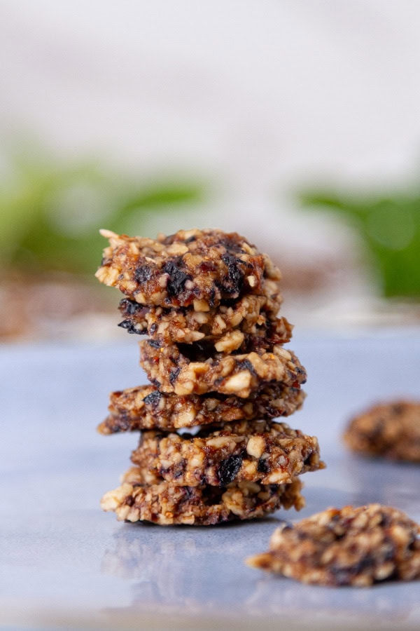 a stack of mini cookies.
