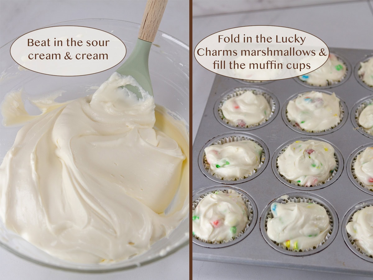 filling in a large bowl and added on top of the crusts in the muffin cups.