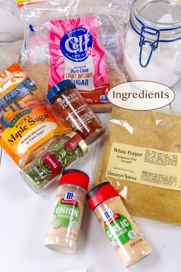 ingredients for the spice mix.