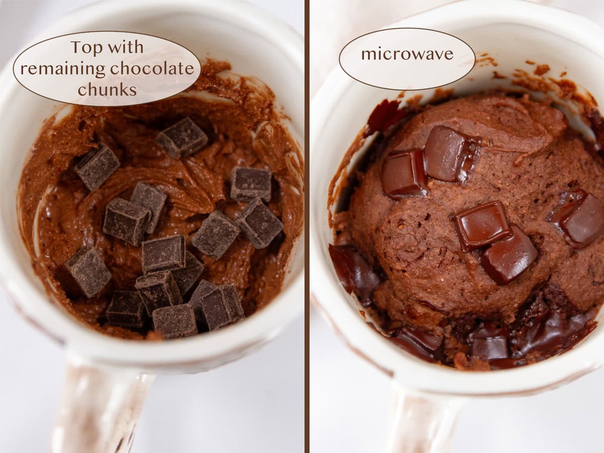 before cooking in the microwave on left and after on right.