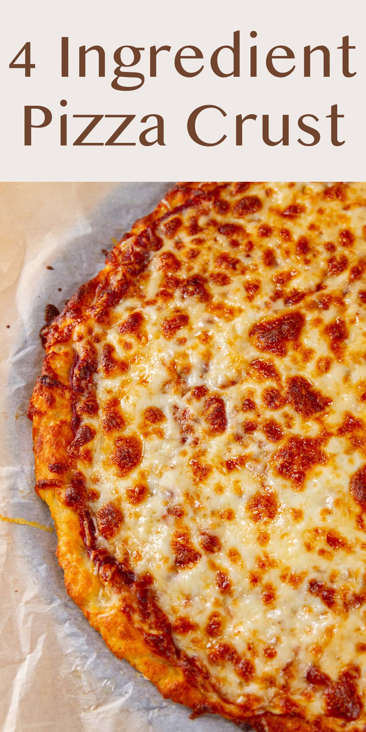 looking down onto a cheese pizza.