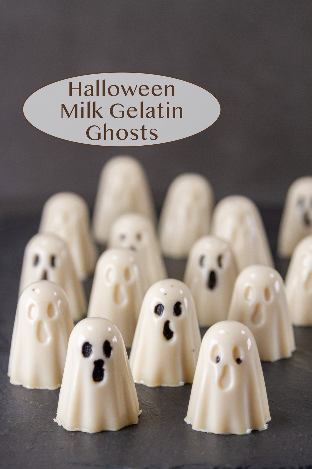 gelatin ghosts on a dark background.