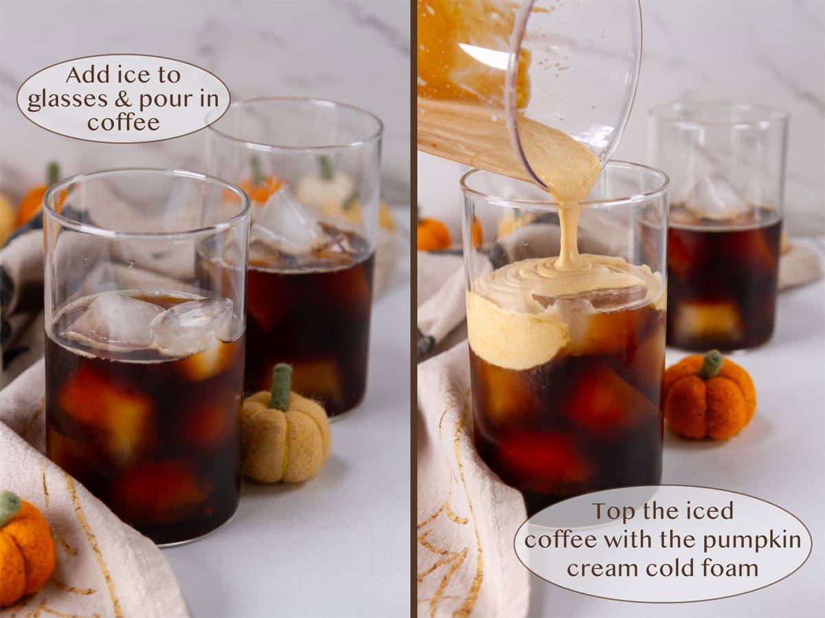 making pumpkin cream cold brews.