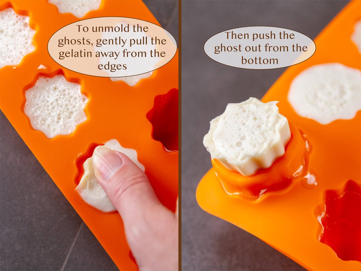 unmolding the gelatin ghosts.