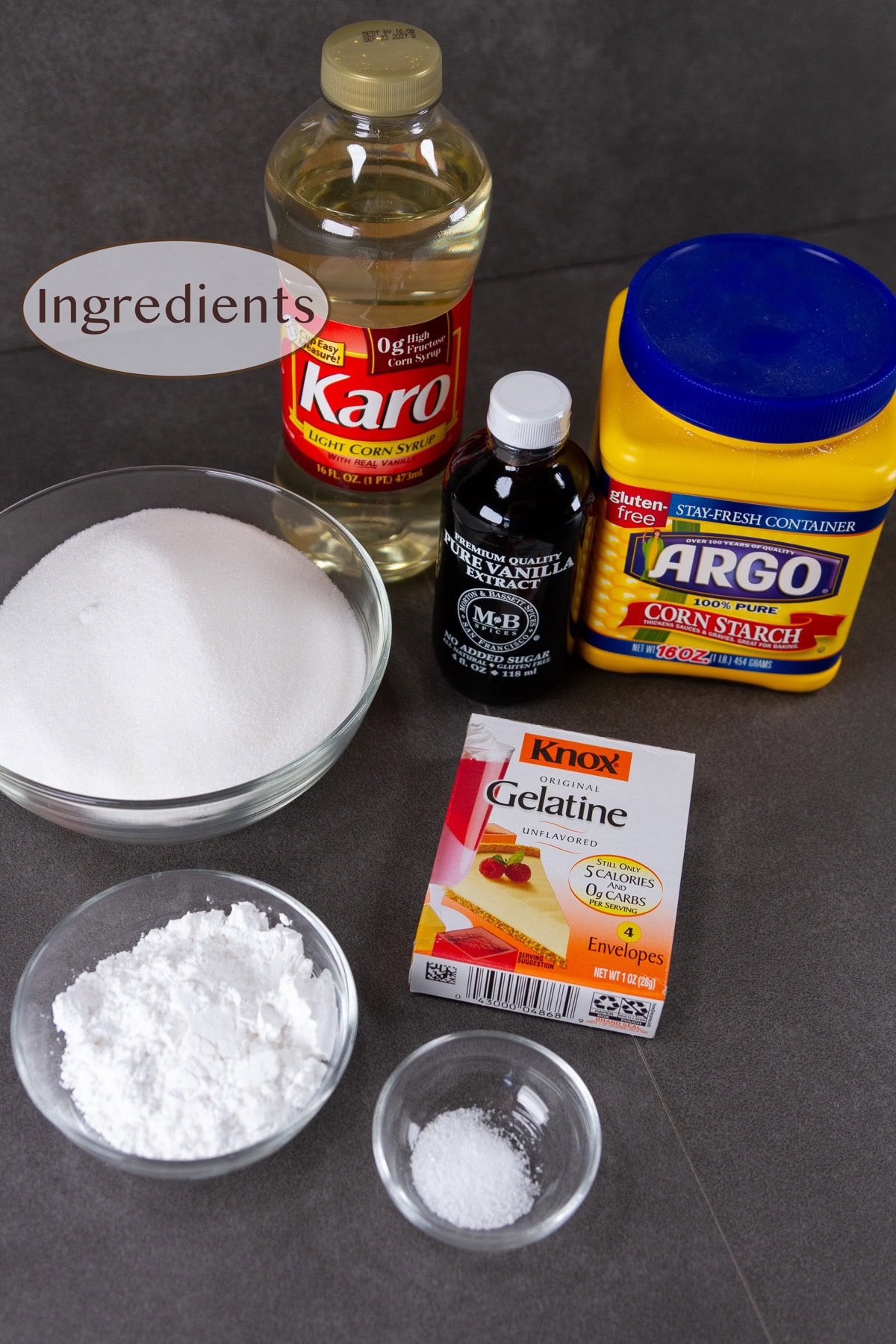 ingredients for marshmallow ghosts.
