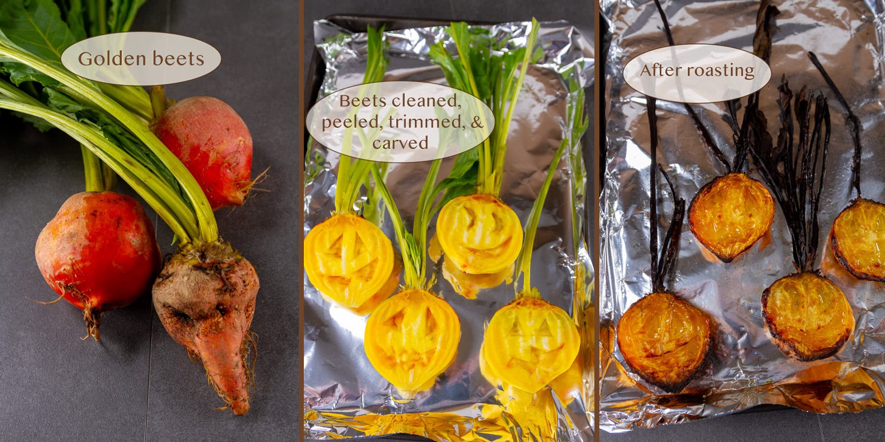 showing how to make Halloween beets.